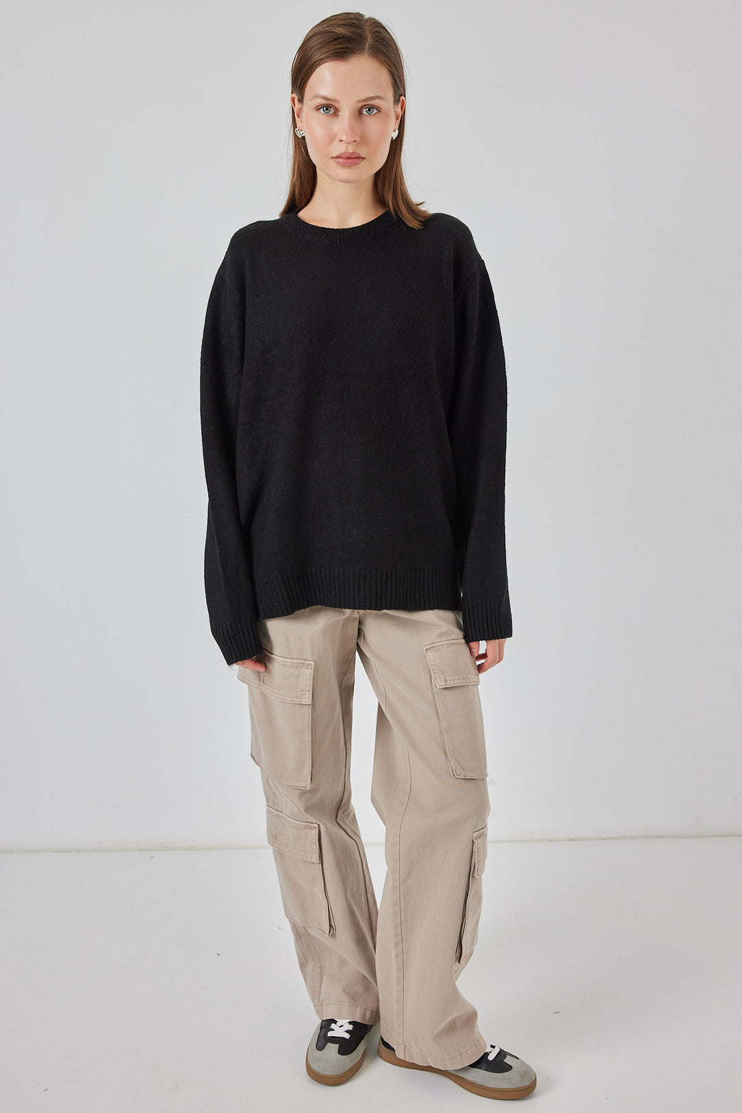 Bigdart 15895 Pull tricot noir oversize
