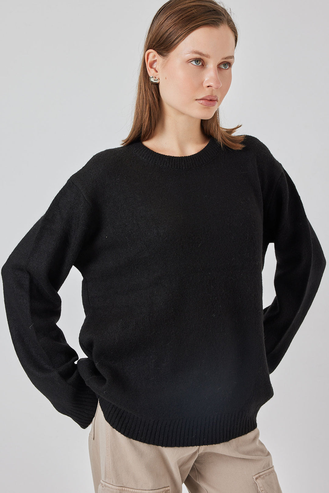 Bigdart 15895 Pull tricot noir oversize