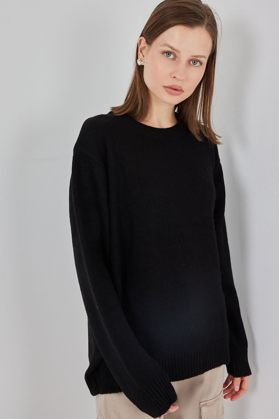 Bigdart 15895 Pull tricot noir oversize