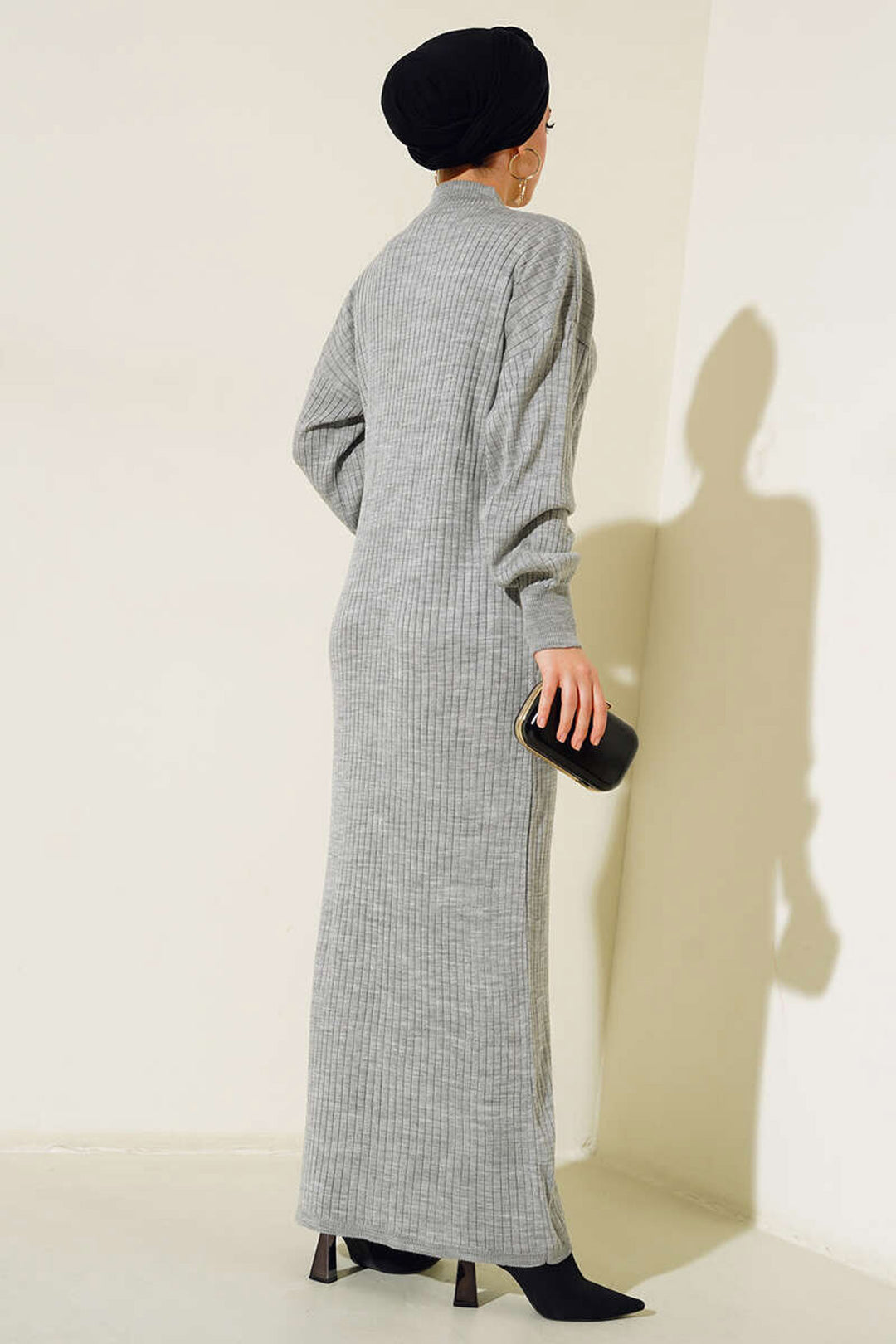 Bigdart Robe en tricot longue pour le hijab 15900 - Griss