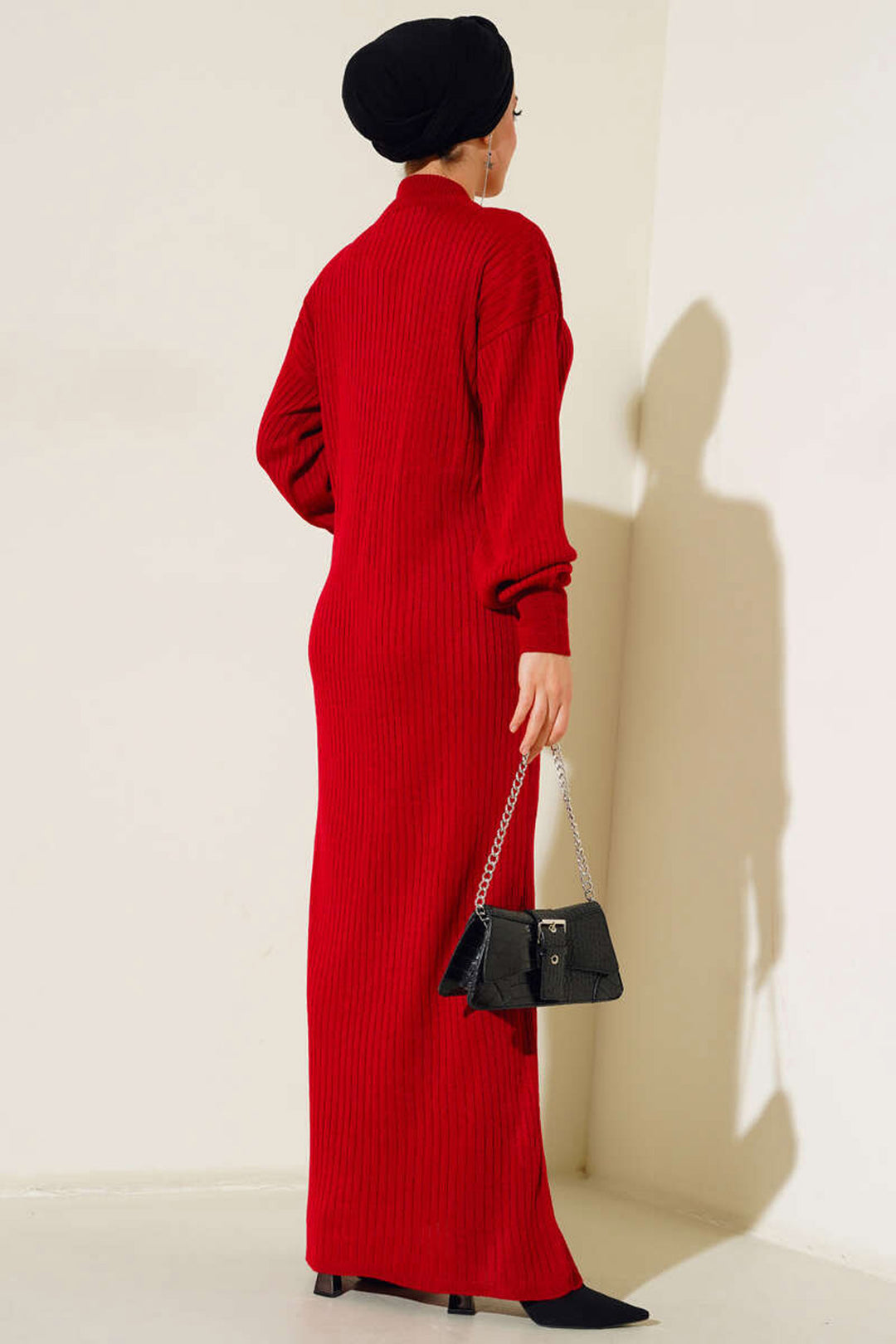 Bigdart Robe Tricot Modèle Long à Encolure Ronde - Rouge