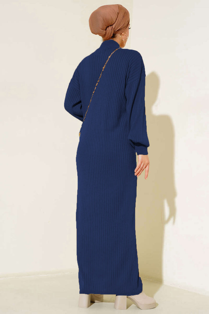Bigdart 15900 Robe en tricot longue et modestie - Bleu marine