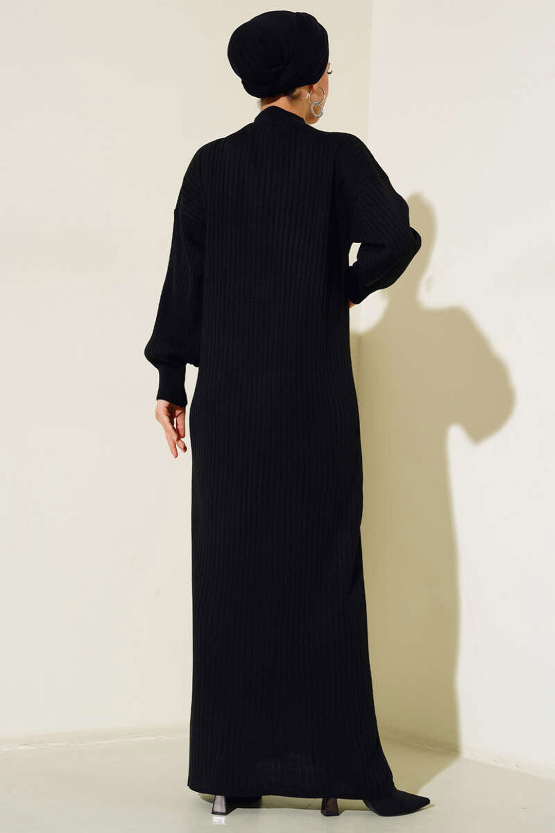 Bigdart Robe en tricot longue pour le hijab 15900 - Noir