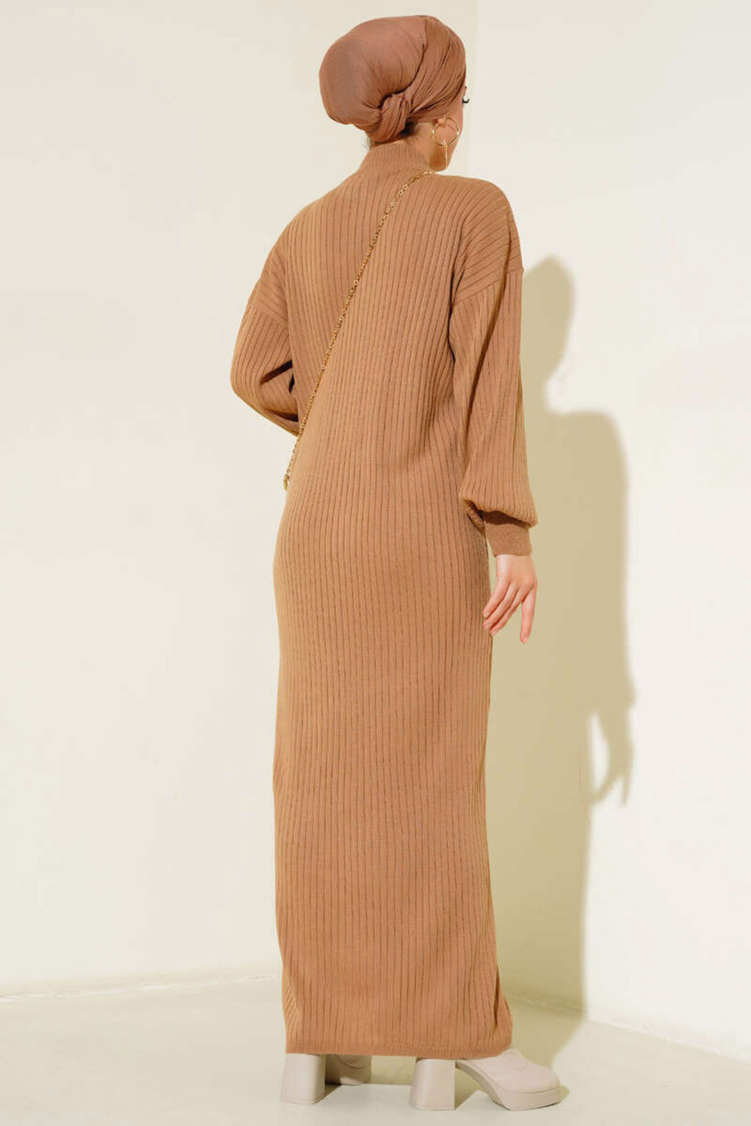 Bigdart Robe en tricot longue pour le hijab 15900 - Tabacc