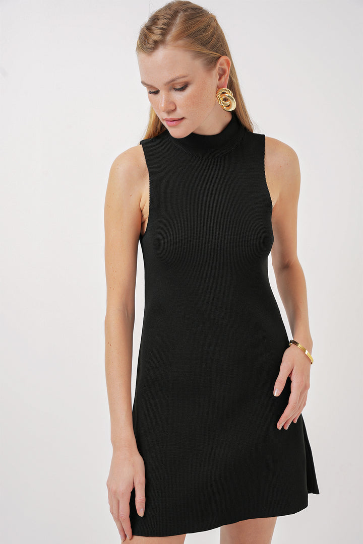 Bigdart 15906 Robe en tricot sans manches - Noir