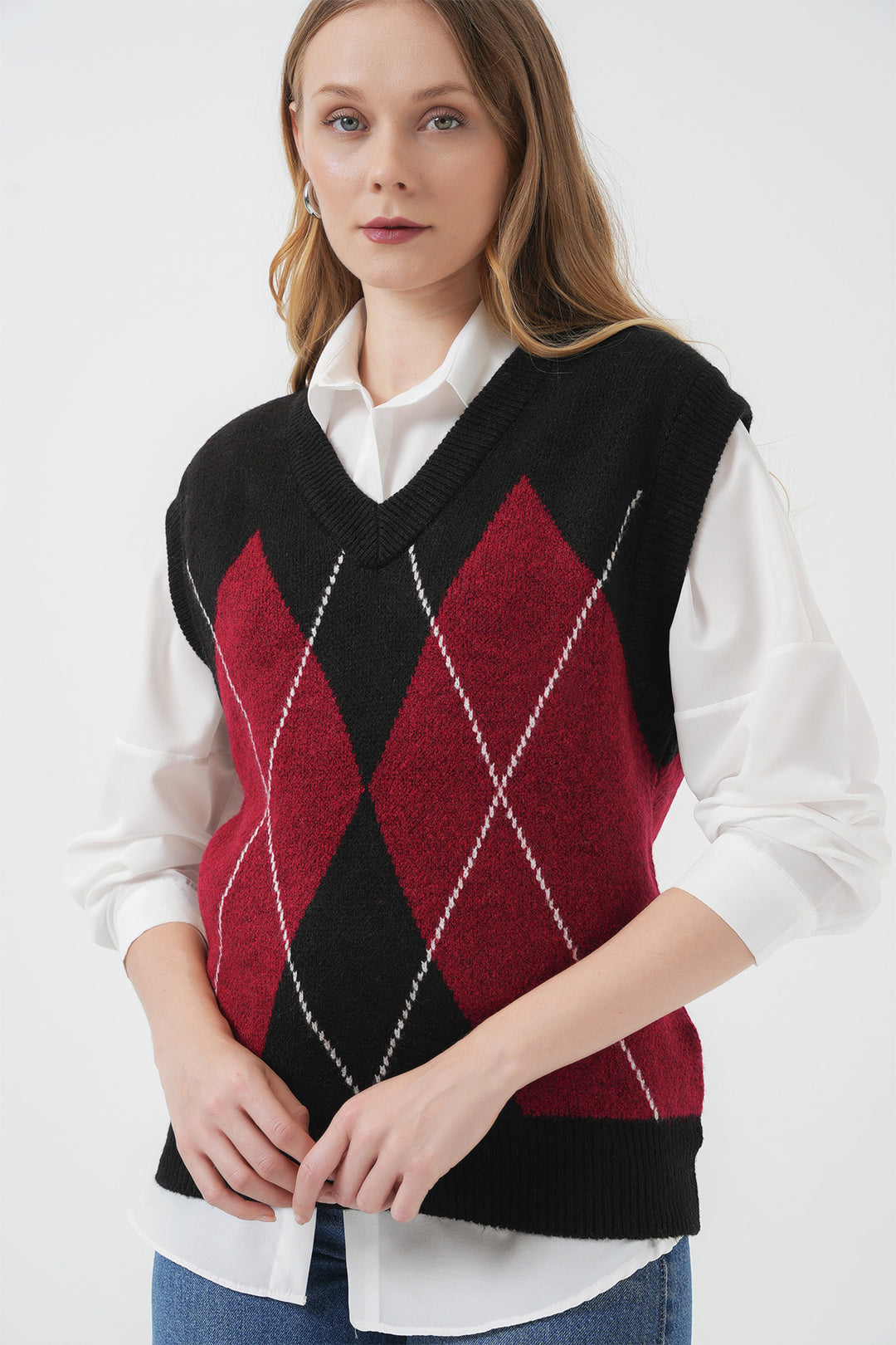 Bigdart 15914 Gilet en tricot à col en V - Noir profond