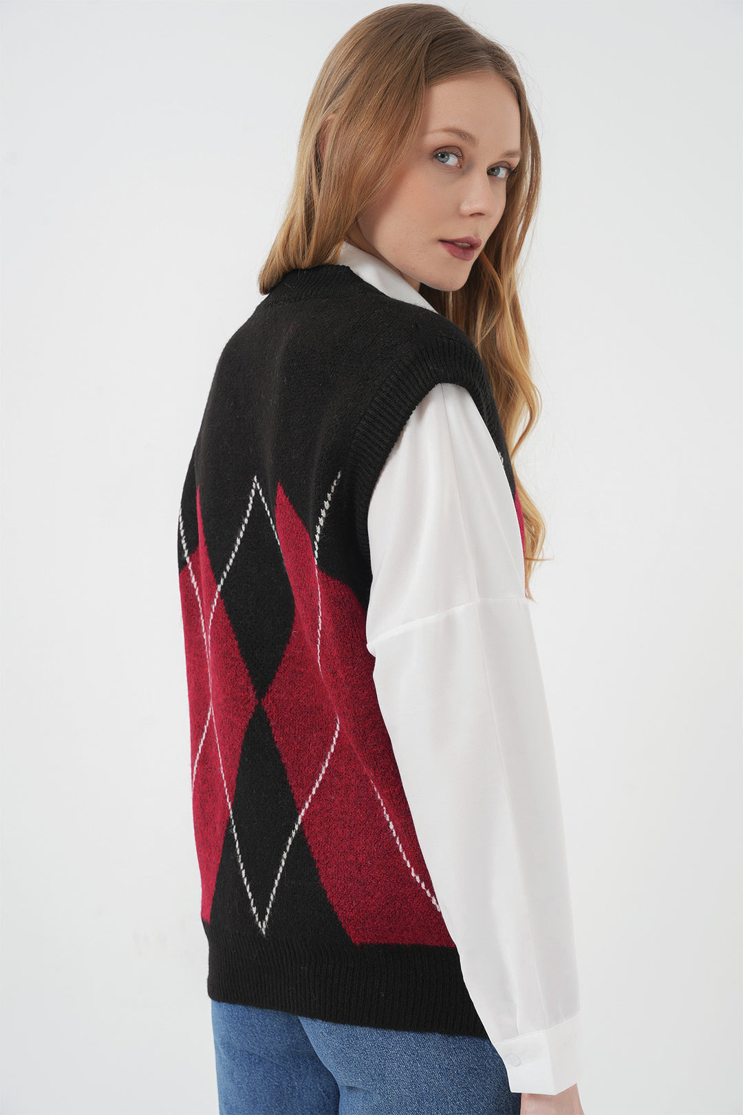 Bigdart 15914 Gilet en tricot à col en V - Noir profond