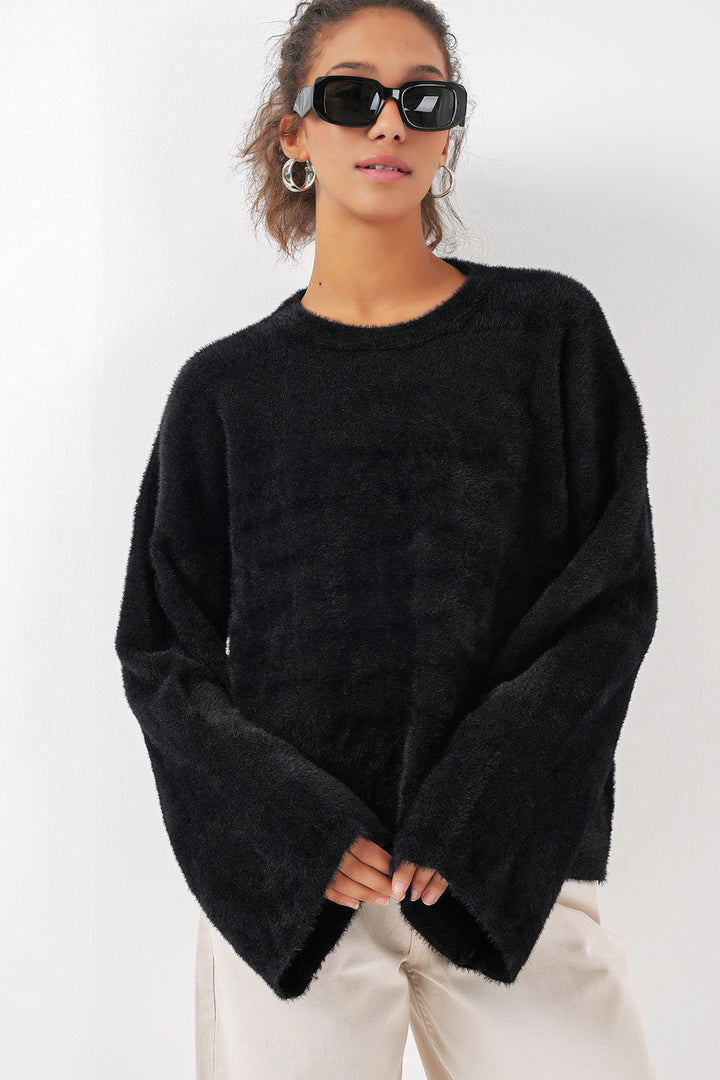 Bigdart 15915 Pull en tricot à texture douce - Noir