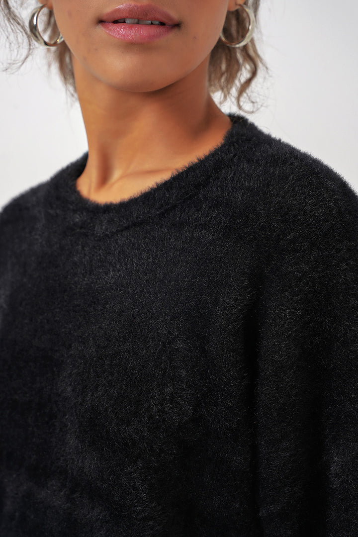 Bigdart 15915 Pull en tricot à texture douce - Noir