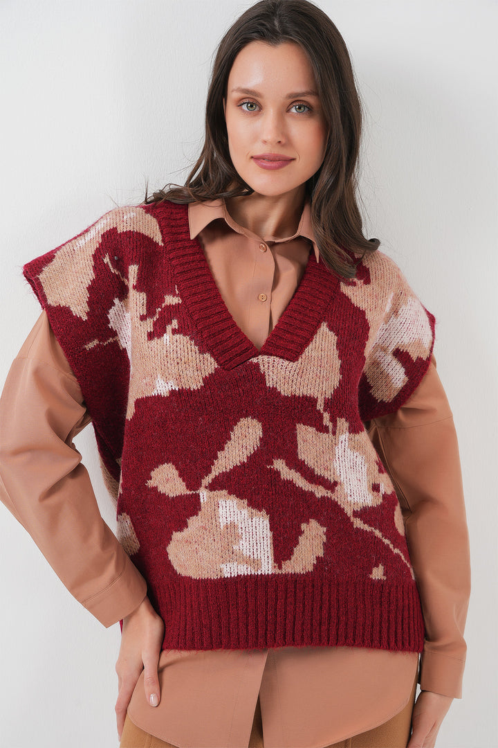 Bigdart Gilet Tricot Oversize Femme 15923 - Bordeaux