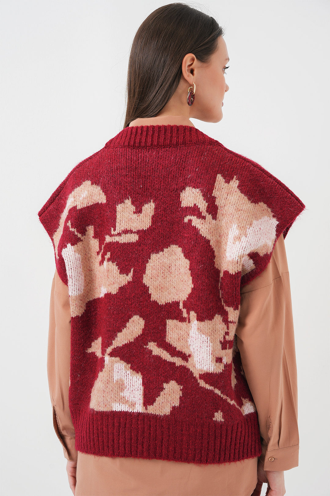 Bigdart Gilet Tricot Oversize Femme 15923 - Bordeaux