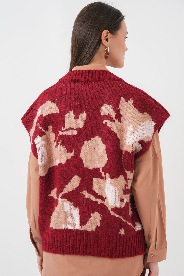 Bigdart Gilet Tricot Oversize Femme 15923 - Bordeaux