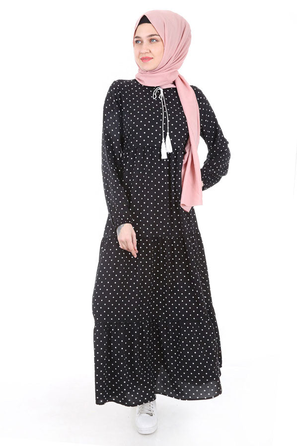 Bigdart 1627 Robe de modestie avec lien au cou - F. Noir