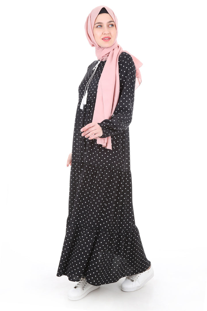 Bigdart 1627 Robe de modestie avec lien au cou - F. Noir