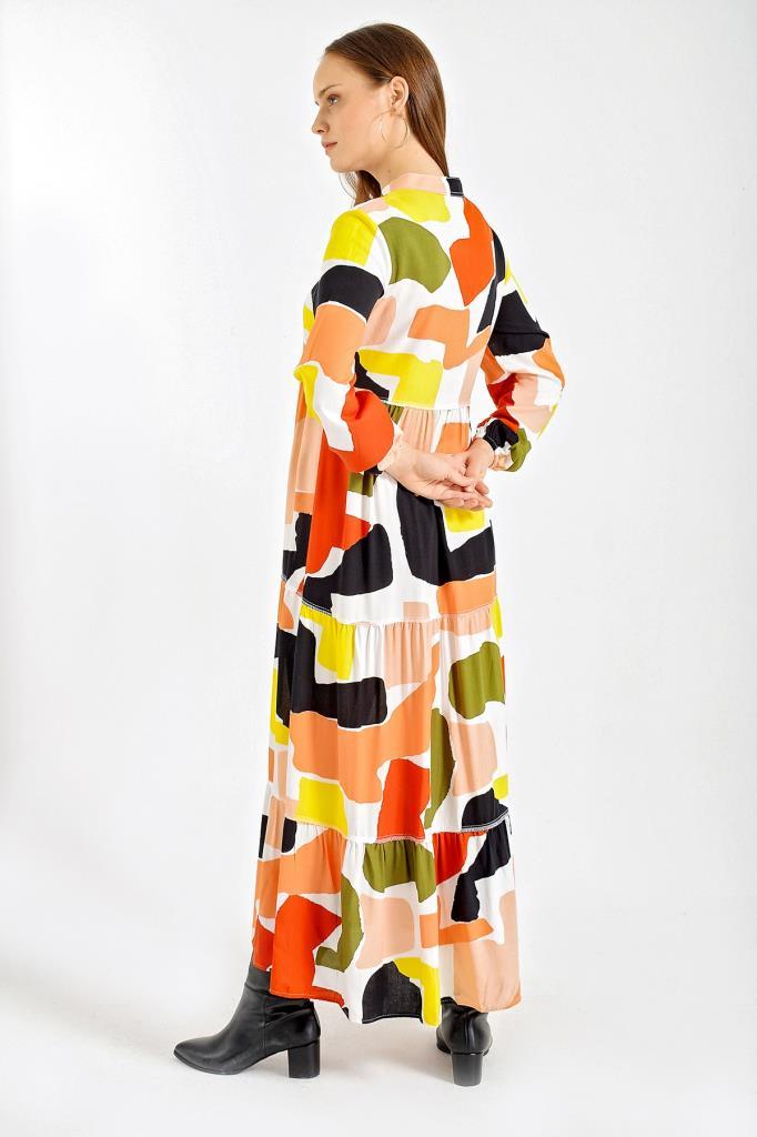 Bigdart 1627 Robe de modestie avec lien au cou - Safran
