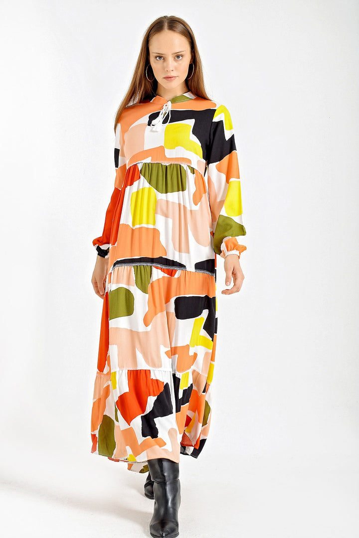 Bigdart 1627 Robe de modestie avec lien au cou - Safran