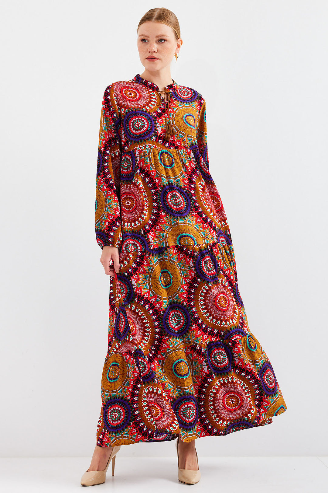 Bigdart 1627 Robe Modeste à Lacets - A.Moutarde