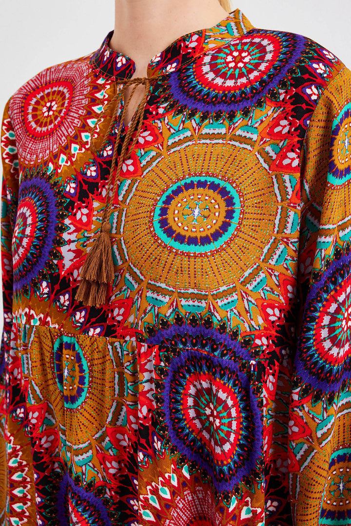 Bigdart 1627 Robe Modeste à Lacets - A.Moutarde