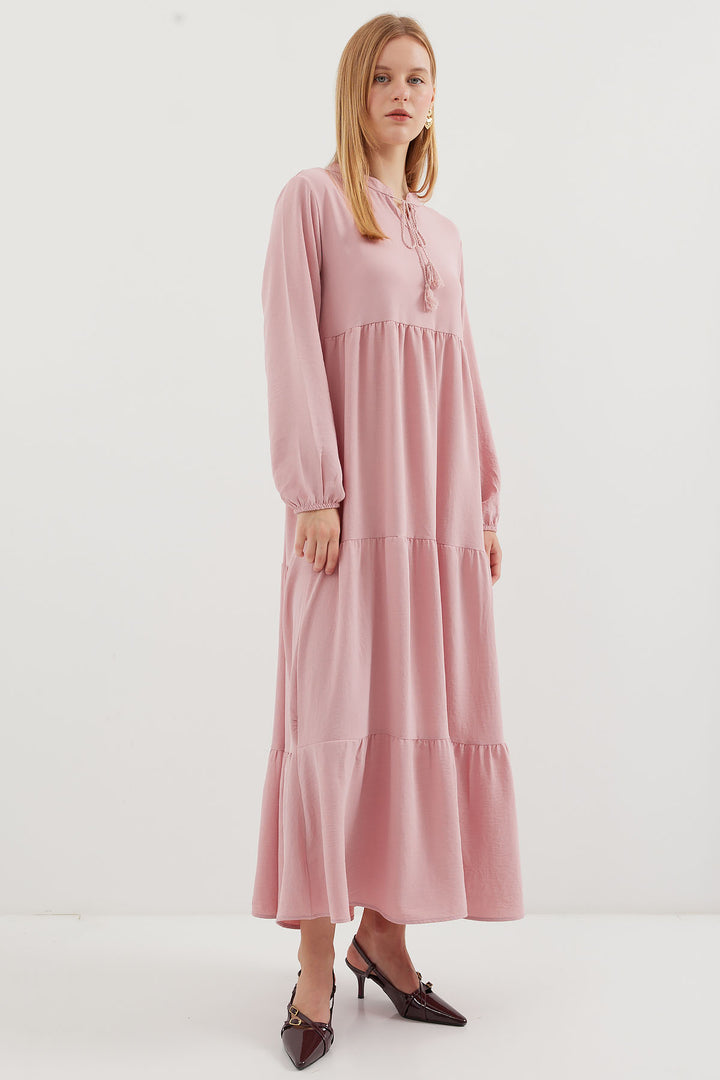 Bigdart 1627 Robe de hijab avec lien au cou - a. Rose