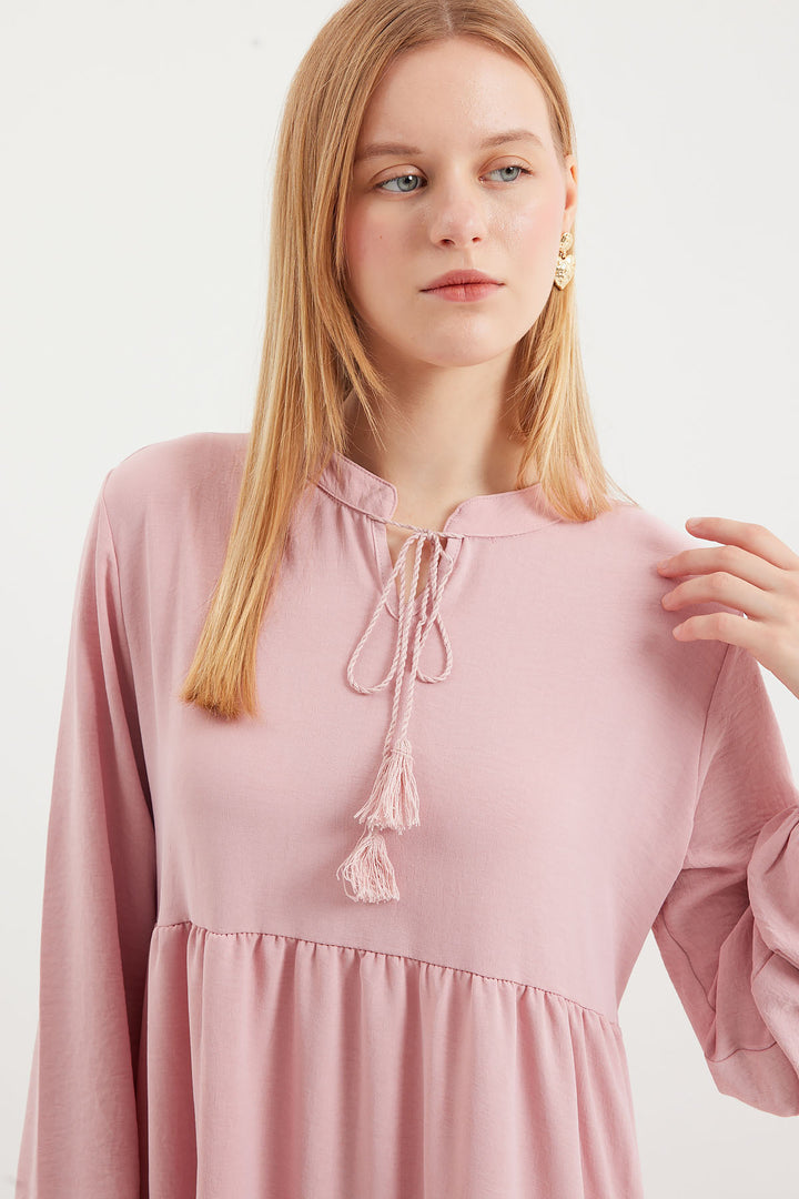 Bigdart 1627 Robe de hijab avec lien au cou - a. Rose