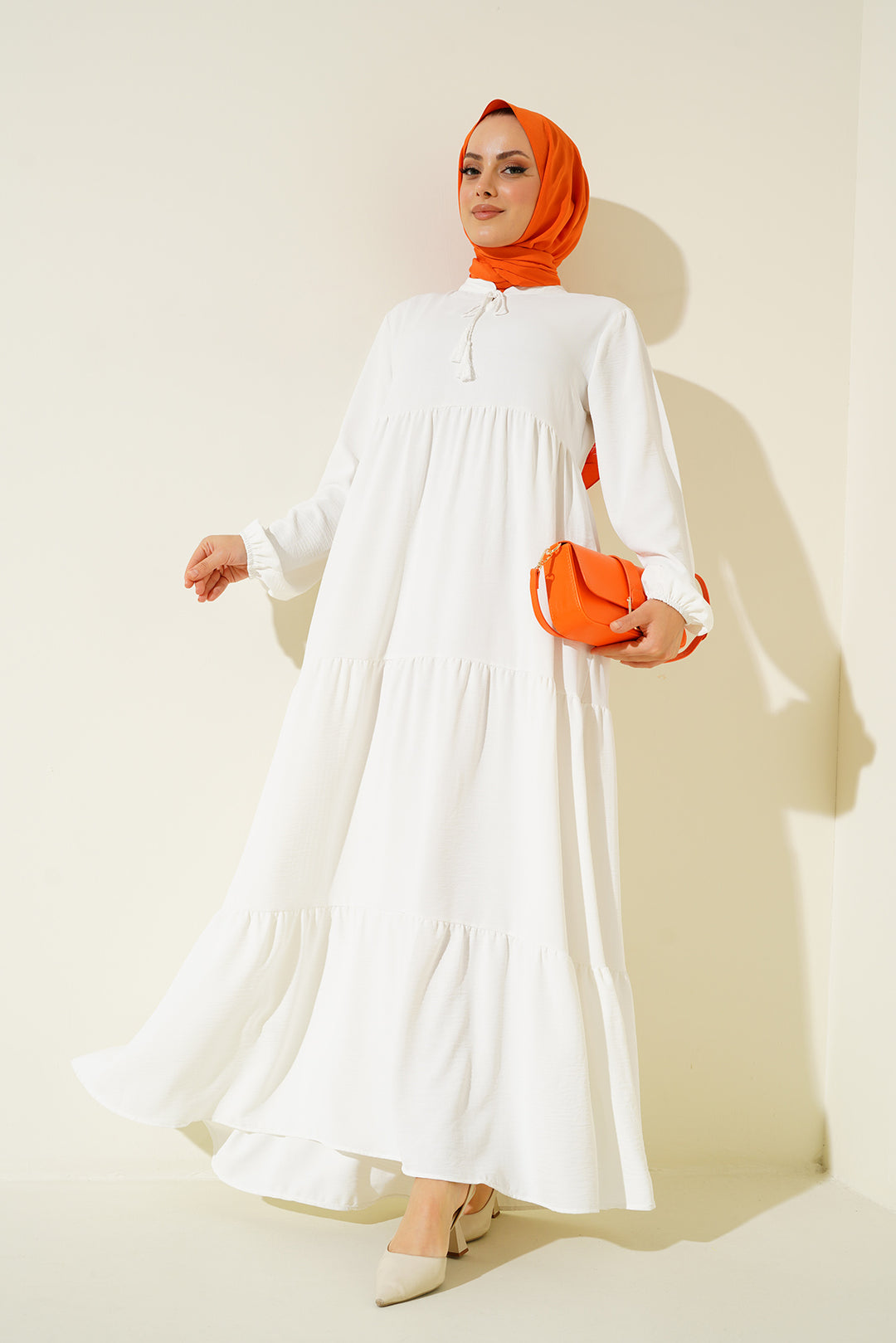Bigdart 1627 Robe de modestie à lacets - Blanc
