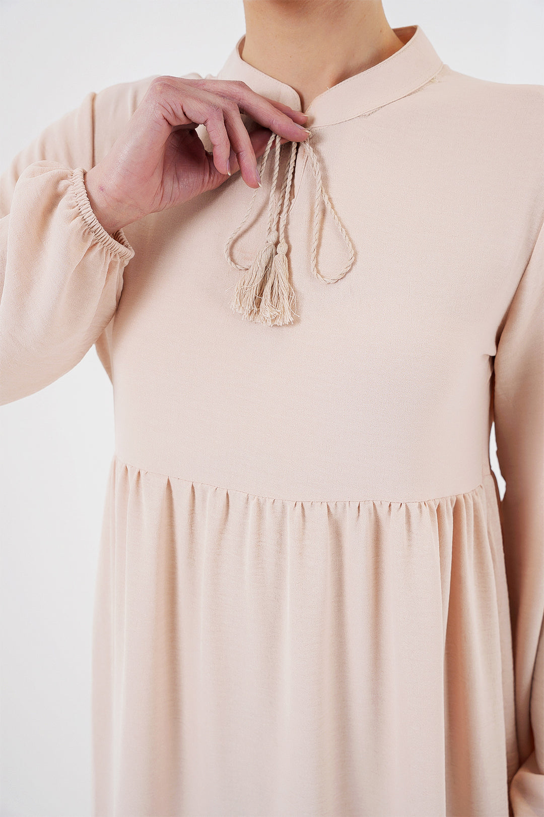 Bigdart Robe de hijab à lacets 1627 - Beige