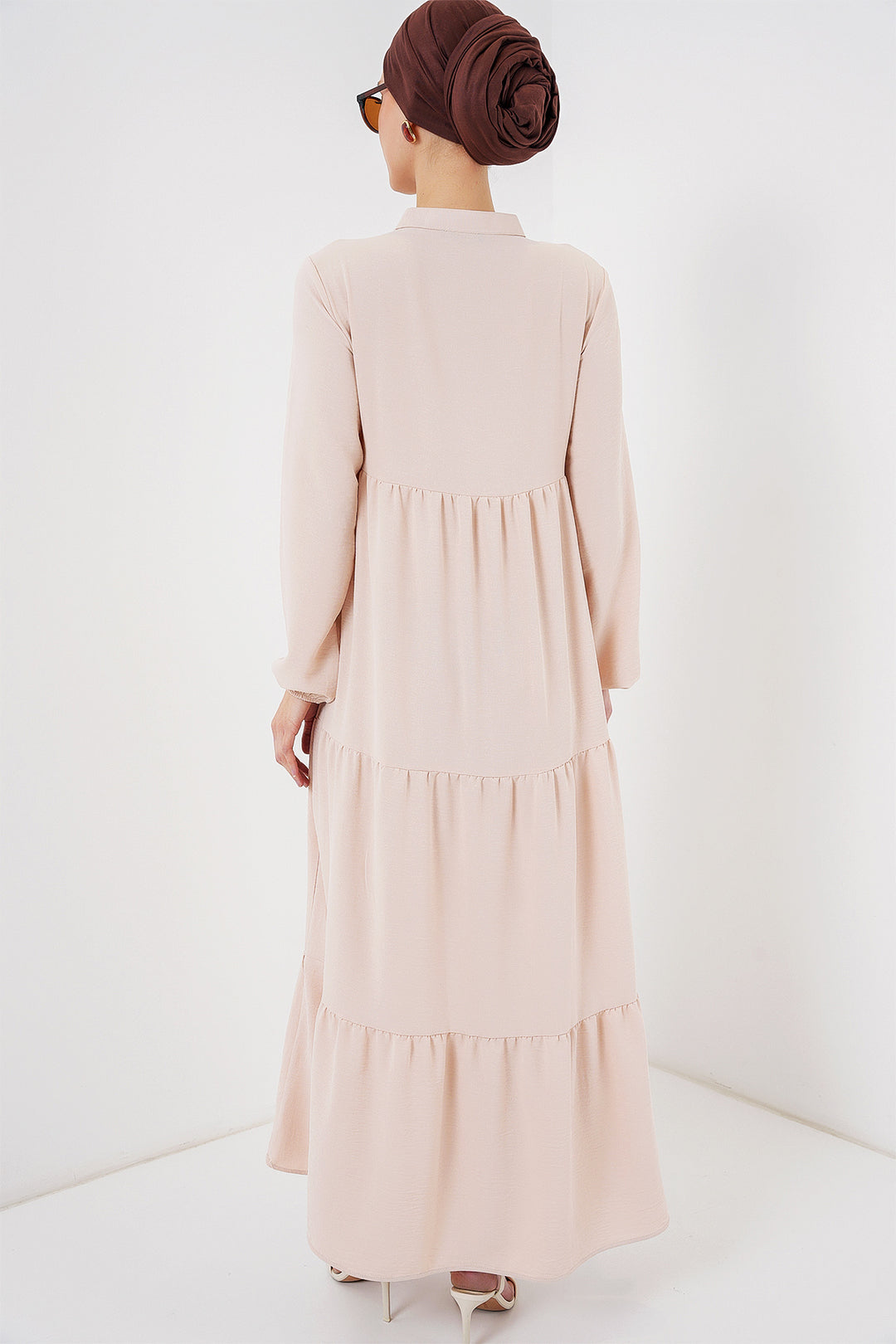 Bigdart Robe de hijab à lacets 1627 - Beige