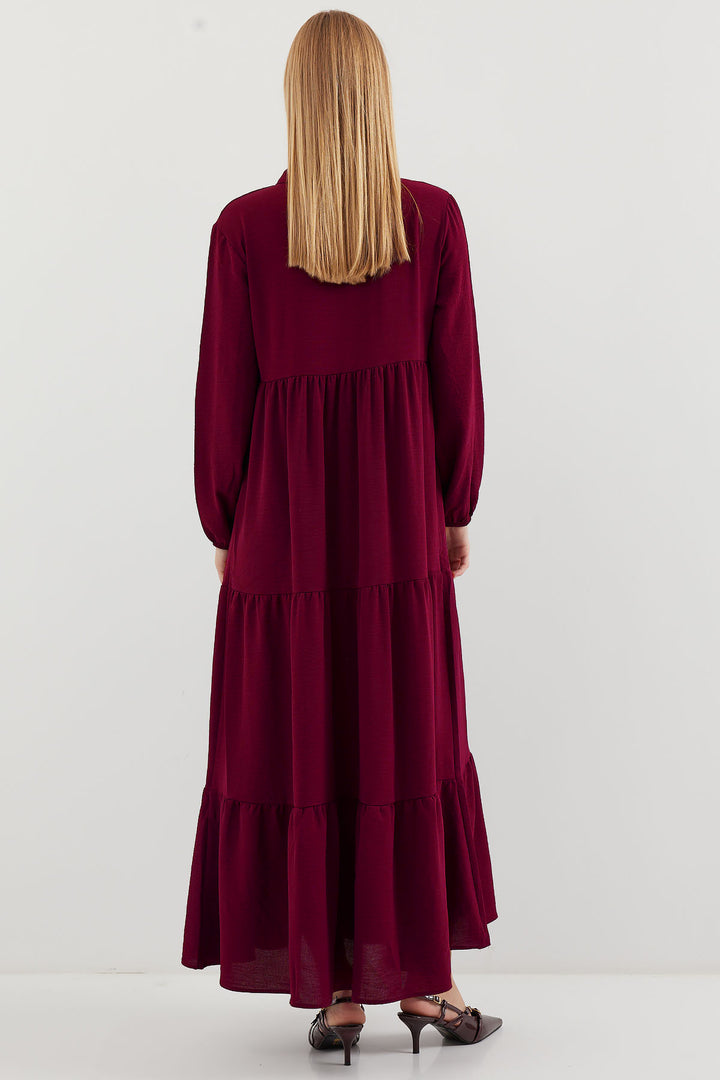 Bigdart Robe de hijab à lacets 1627 - Bordeaux