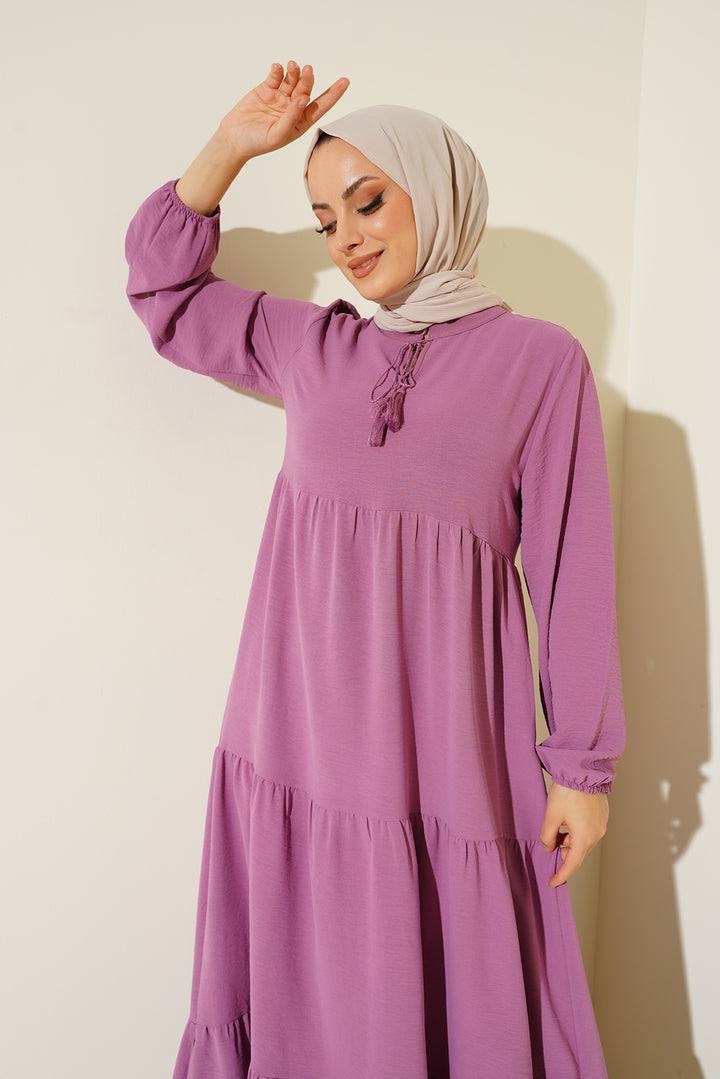 Bigdart 1627 Robe Modeste à Lacets - Fuchsia