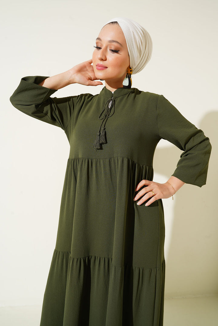Bigdart 1627 Robe Modeste à Lacets - d.Kaki
