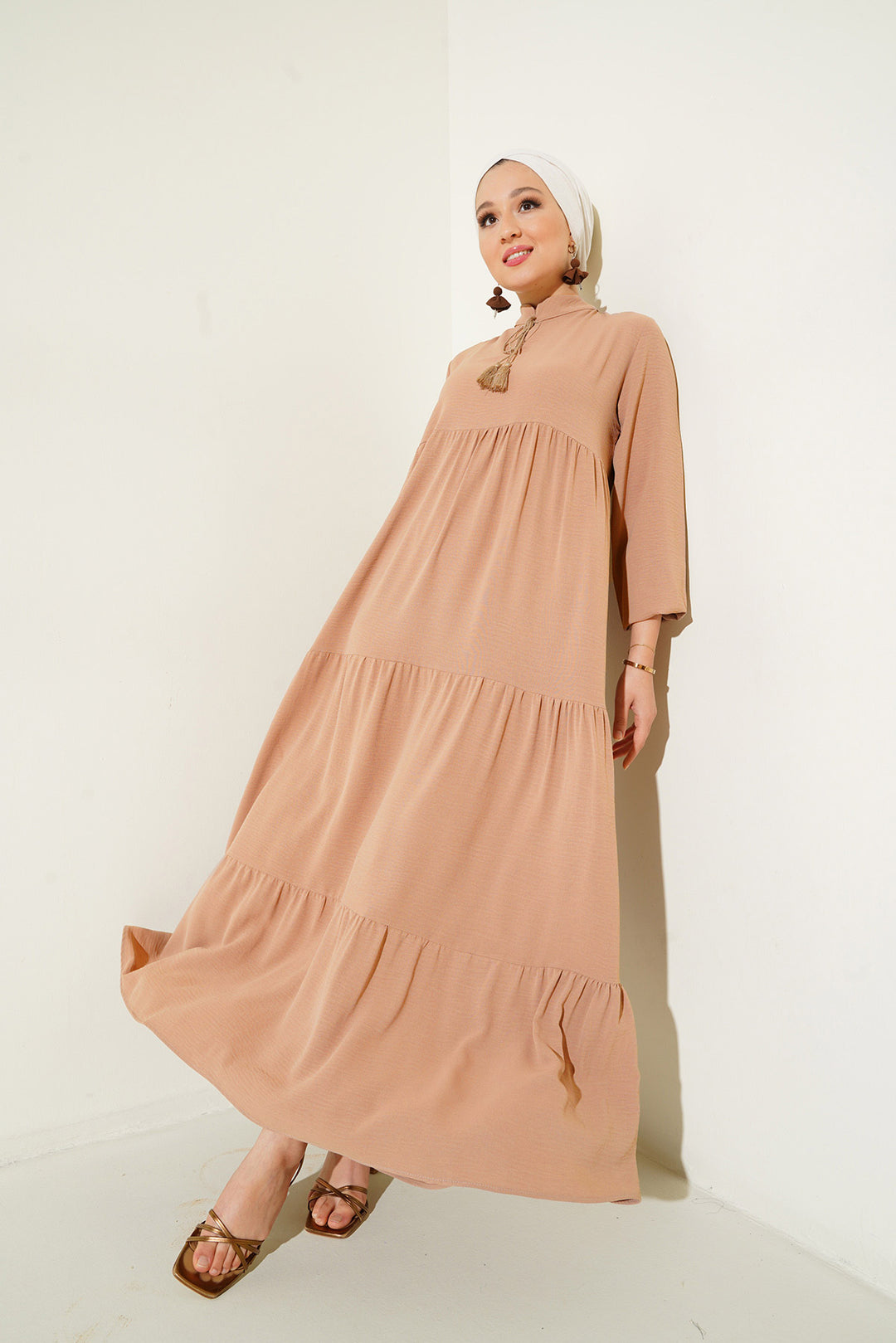 Bigdart 1627 Robe modeste à lacets - Sable