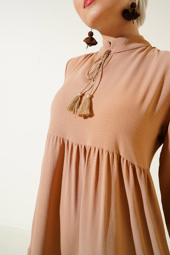 Bigdart 1627 Robe modeste à lacets - Sable