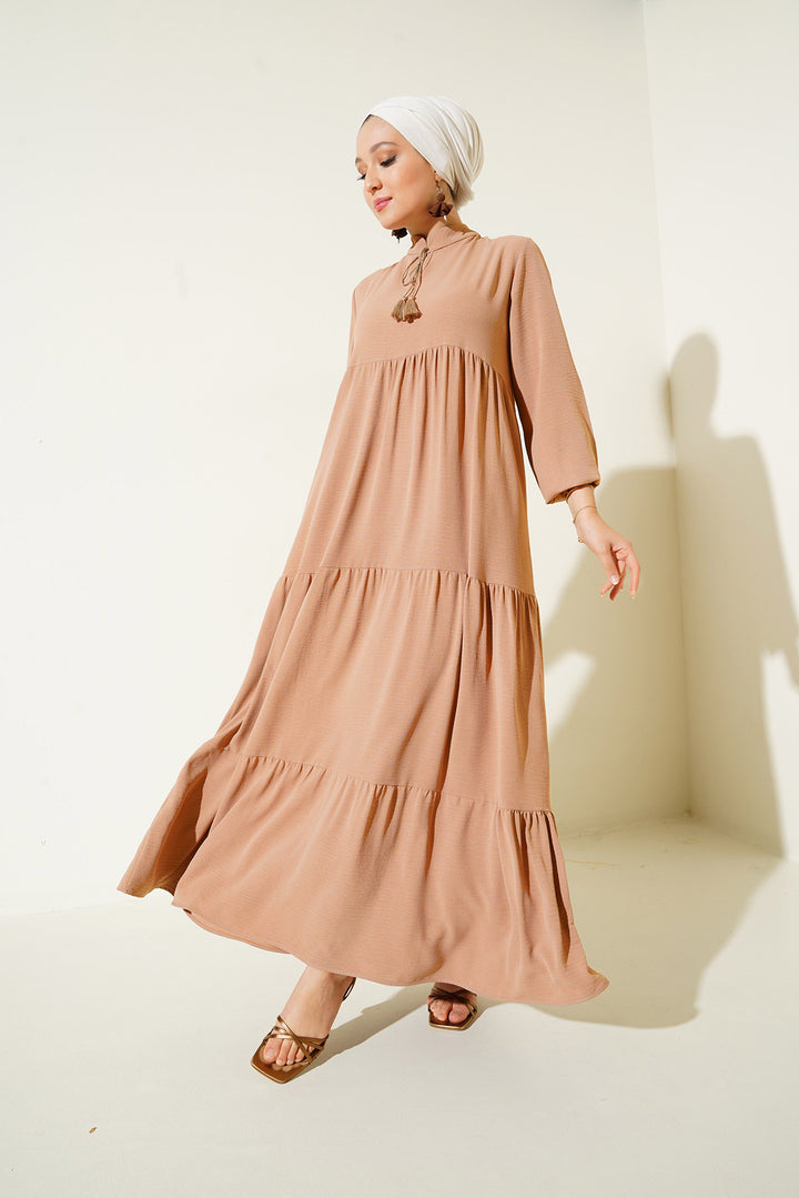 Bigdart 1627 Robe modeste à lacets - Sable