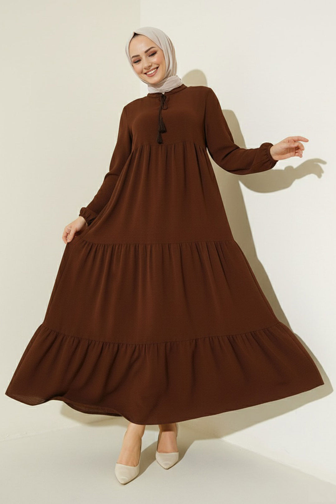 Bigdart Robe Modeste à Lacets 1627 - Marron