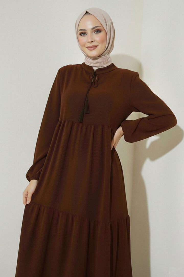 Bigdart Robe Modeste à Lacets 1627 - Marron