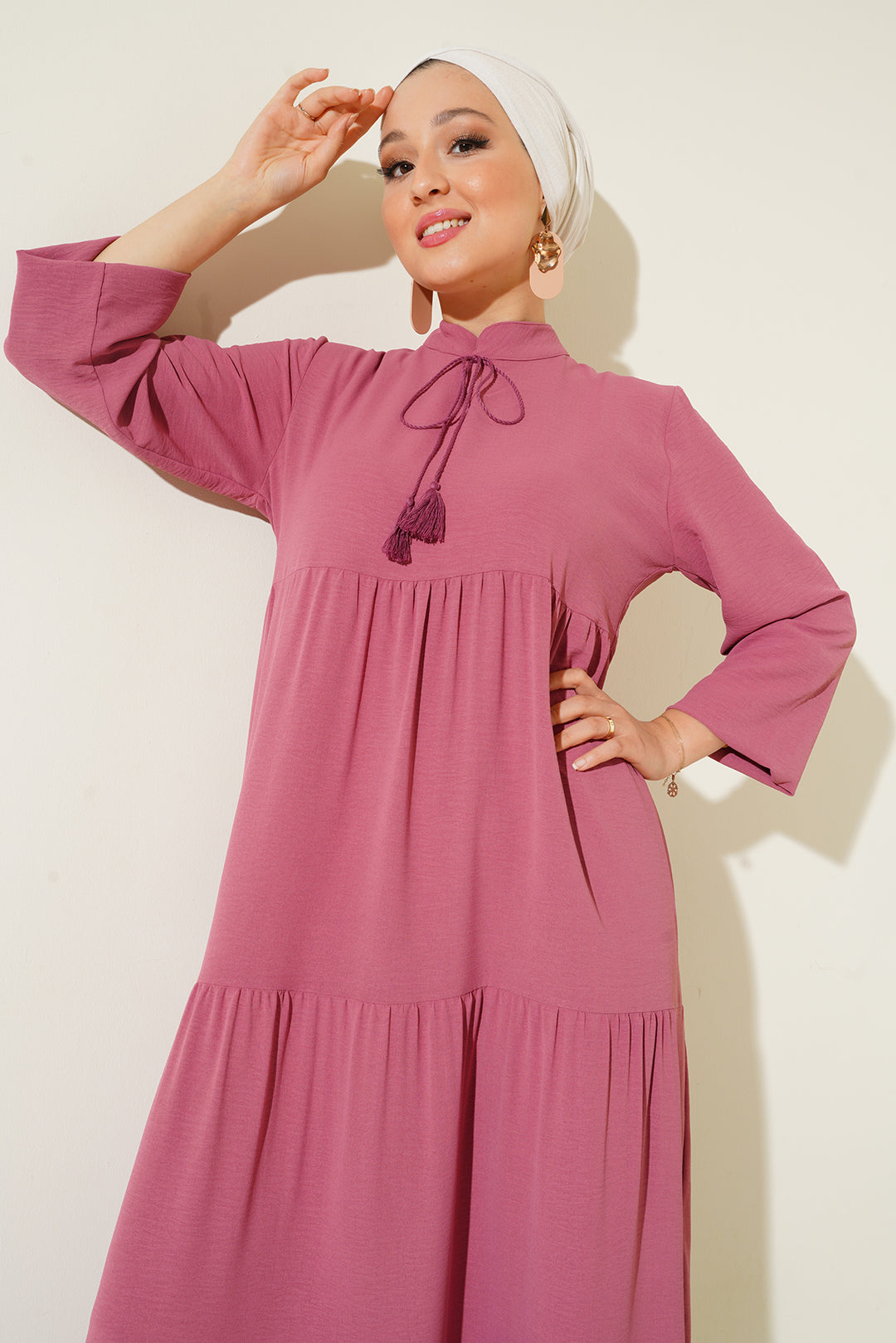 Bigdart Robe modeste à lacets 1627 - gül kurusu