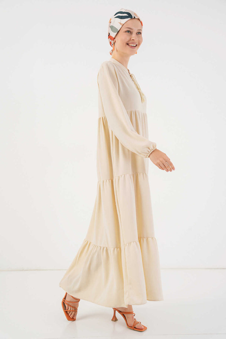Bigdart 1627 Robe de hijab à lacets - Crème