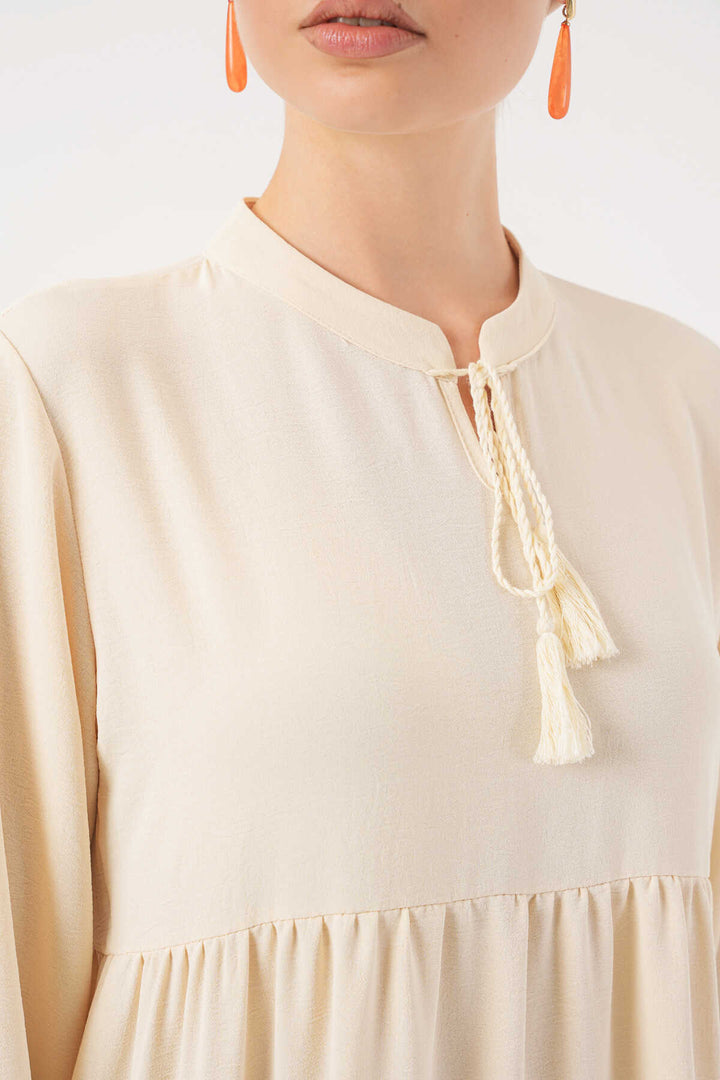 Bigdart 1627 Robe de hijab à lacets - Crème
