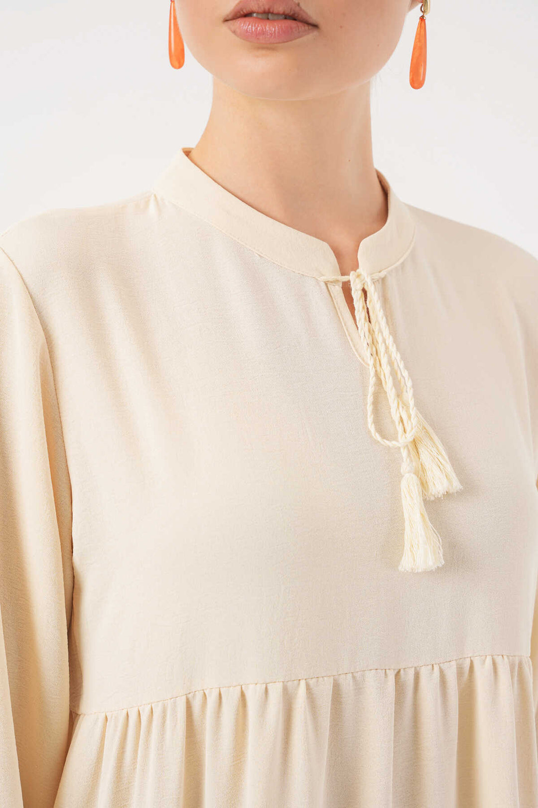 Bigdart 1627 Robe Modeste à Lacets - Crème