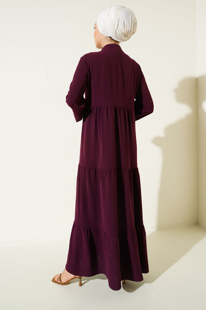 Bigdart Robe de hijab à lacets 1627 - Bordeaux