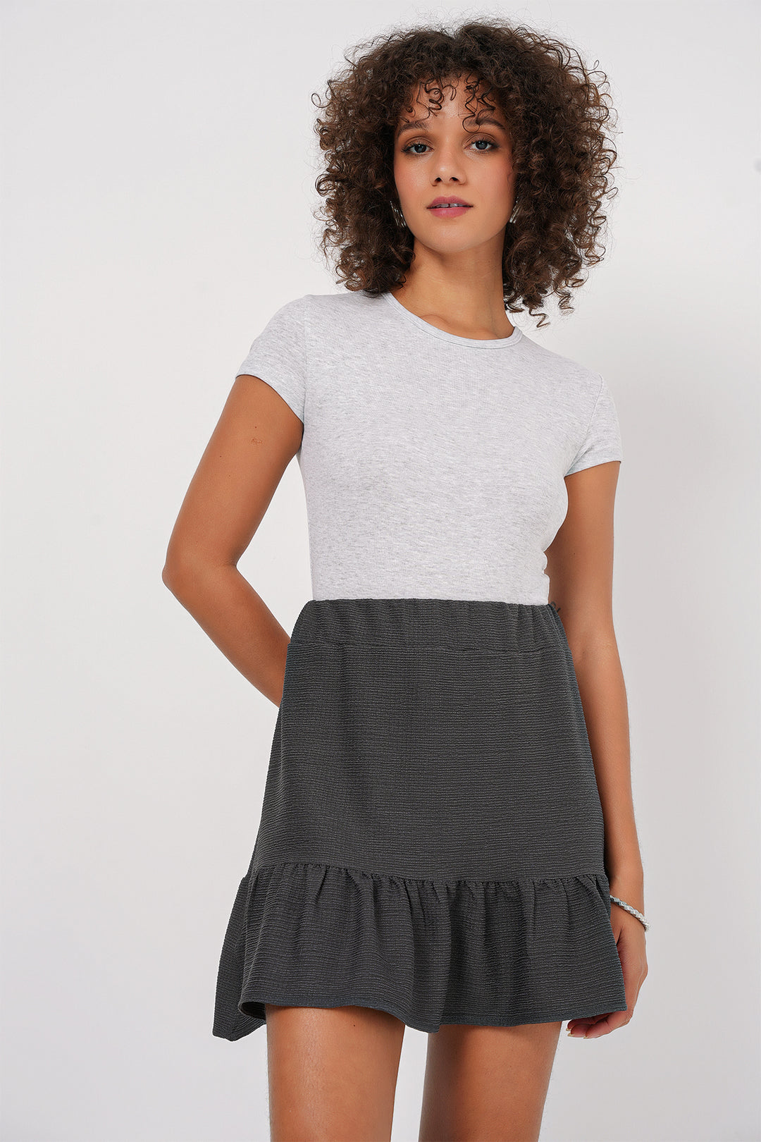 Bigdart 1884 Jupe Mini Tricotée - Anthracite