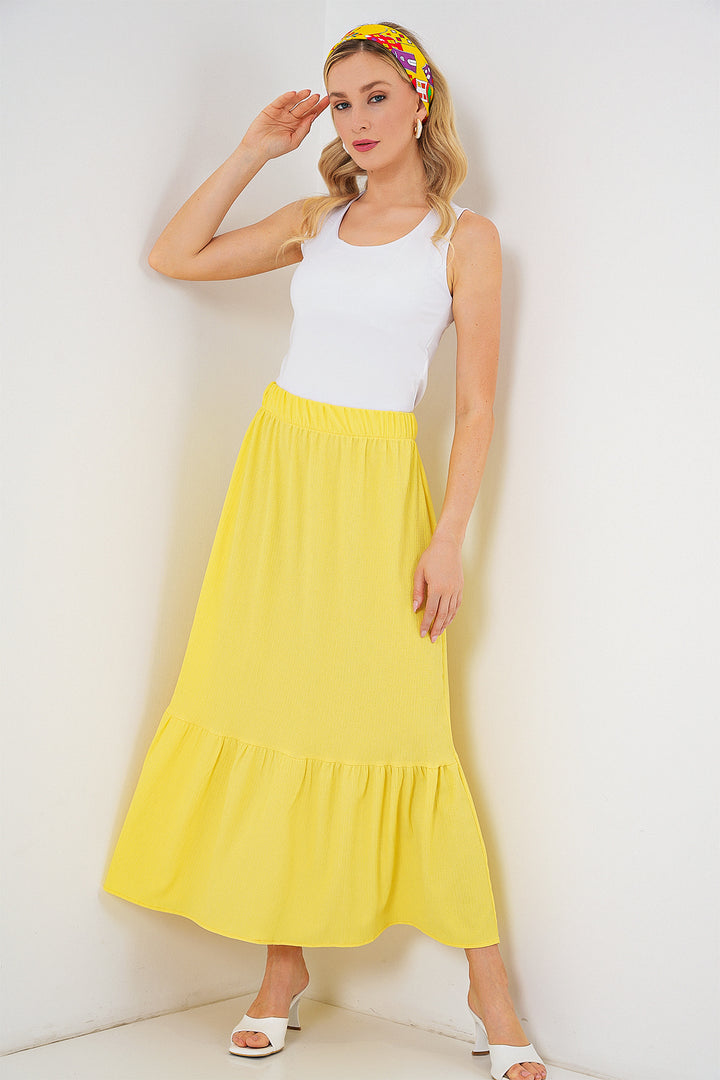 Bigdart Jupe longue en tricot 1886 - Jaune