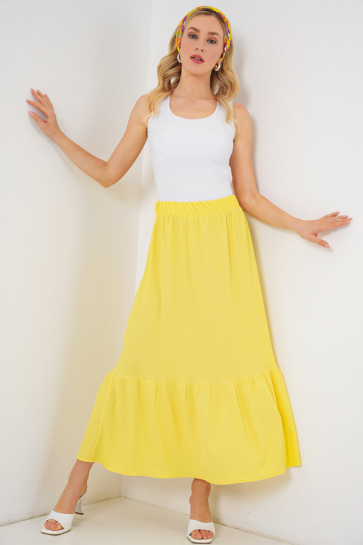 Bigdart Jupe longue en tricot 1886 - Jaune