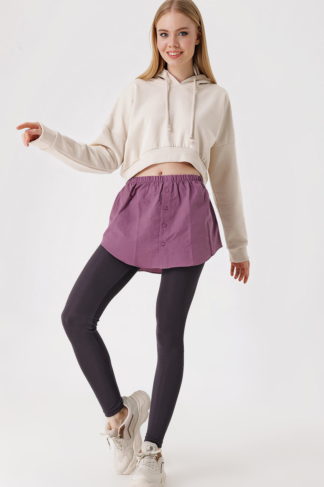 Bigdart 1888 Sweatshirt et Chemisier avec Jupe - Foncé Lilas