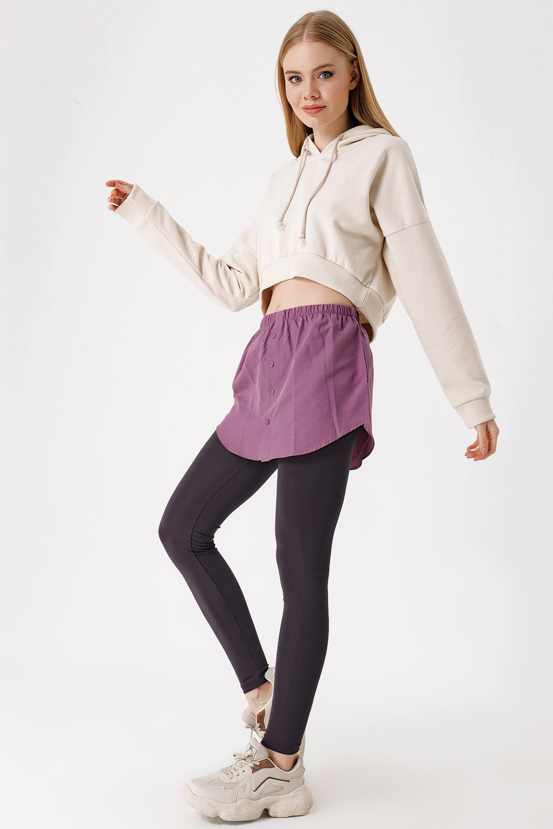 Bigdart 1888 Sweatshirt et Chemisier avec Jupe - Foncé Lilas