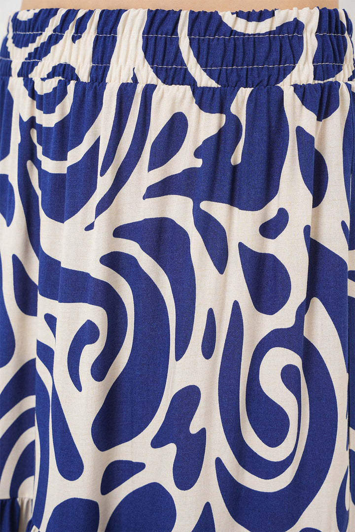 Bigdart Jupe longue imprimée 1898 - Bleu marine F.