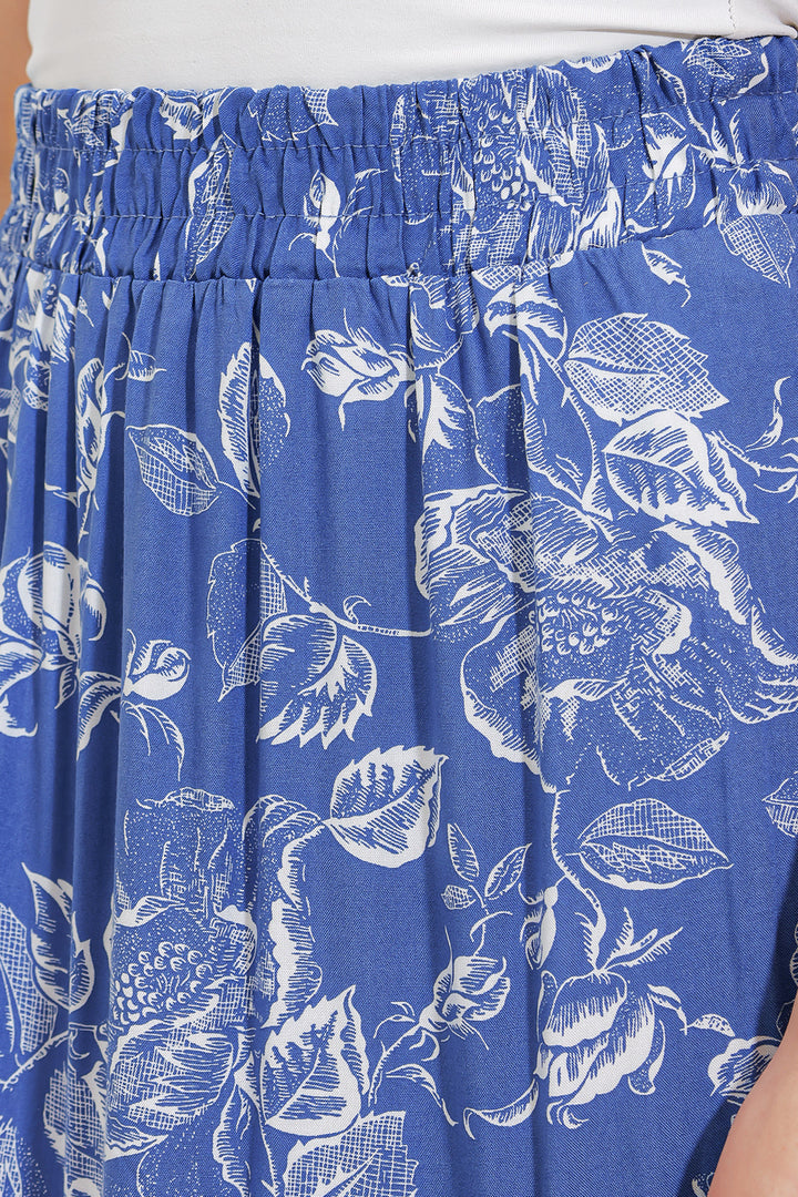 Bigdart Jupe longue en viscose à motifs indigo pour femme 1898