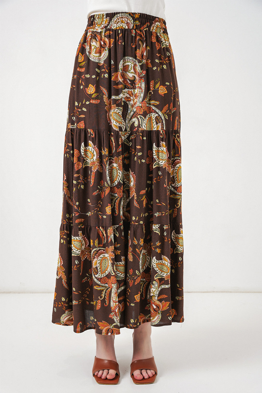 Bigdart Jupe Longue Imprimée 1898 - Marron