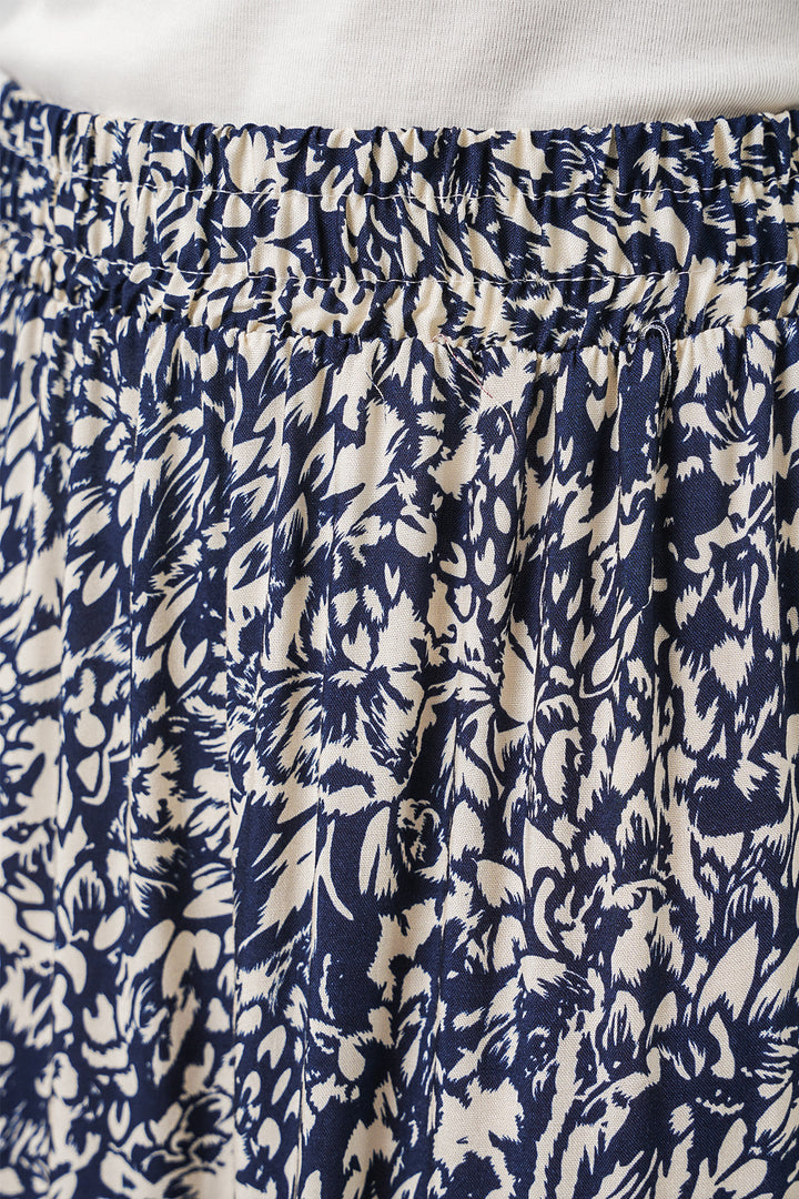 Bigdart 1898 Jupe longue à motifs - Bleu marine