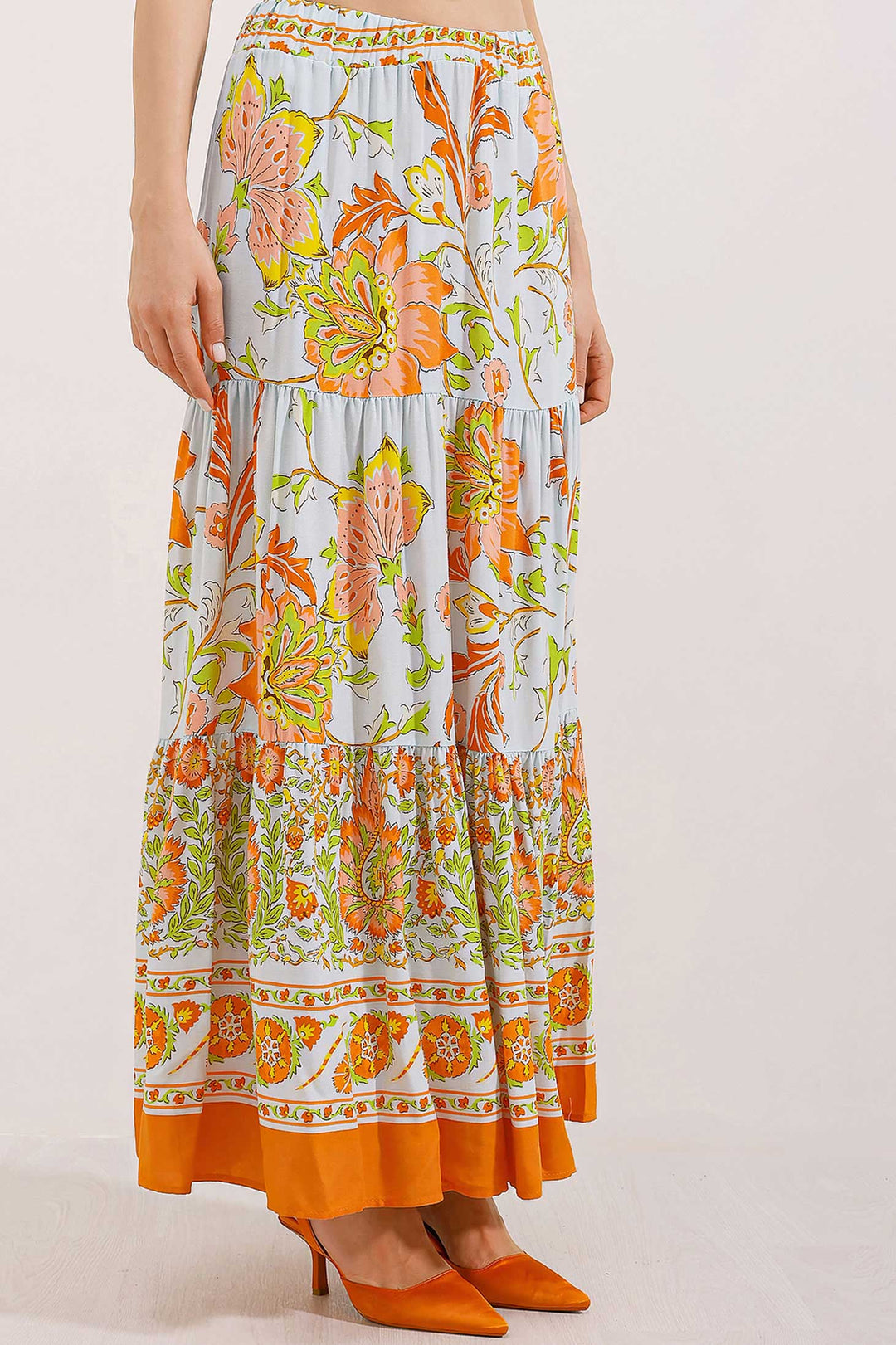 Bigdart 1898 Jupe longue à motifs - Orange